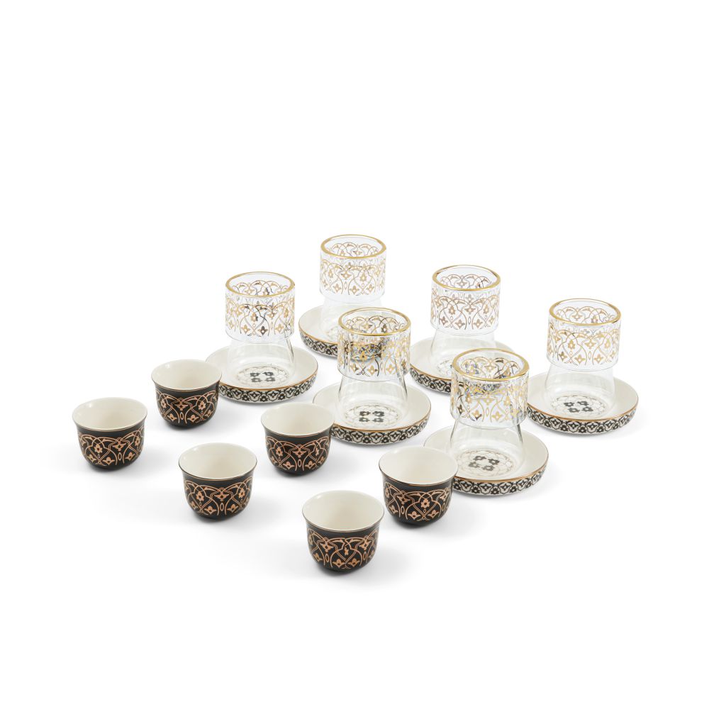Tea And Arabic Coffee Set 19Pcs From Misk