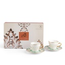 طقم القهوة التركية 12 قطعة من حرير - اخضر