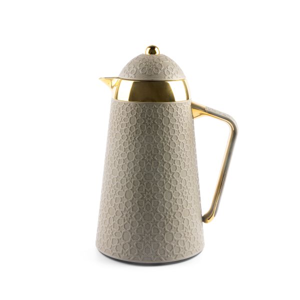 دلة للشاي أو القهوة من تاج - ذهبي  في رمادي