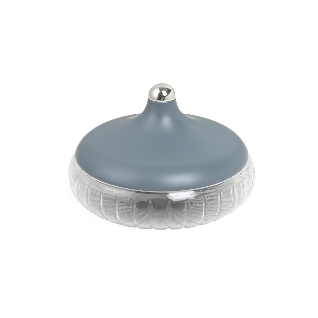 تمرية زجاج حجم كبير من جوار - أزرق و فضي  