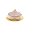 Medium Glass Date Bowl From Jiwar -  Purple + Gold