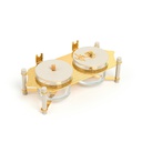 طقم تقديم مكسرات قطعتين مع صينية من جوار - بيج و ذهبي