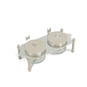 Nuts Serving Set 2 Bowl With Tray From Jiwar -  Beige + Silver 