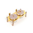 طقم تقديم مكسرات قطعتين مع صينية من جوار - نهدي و ذهبي