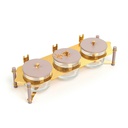 طقم تقديم مكسرات 3 قطع مع صينية من جوار - نهدي و ذهبي 