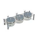 طقم تقديم مكسرات 3 قطع مع صينية من جوار - أزرق و فضي 