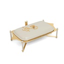 بوفيه ستانلس ستيل حجم وسط من جوار  - بيج و ذهبي