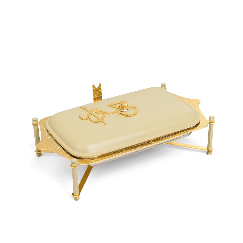 بوفيه ستانلس ستيل حجم كبير من جوار  - ايفوري و ذهبي