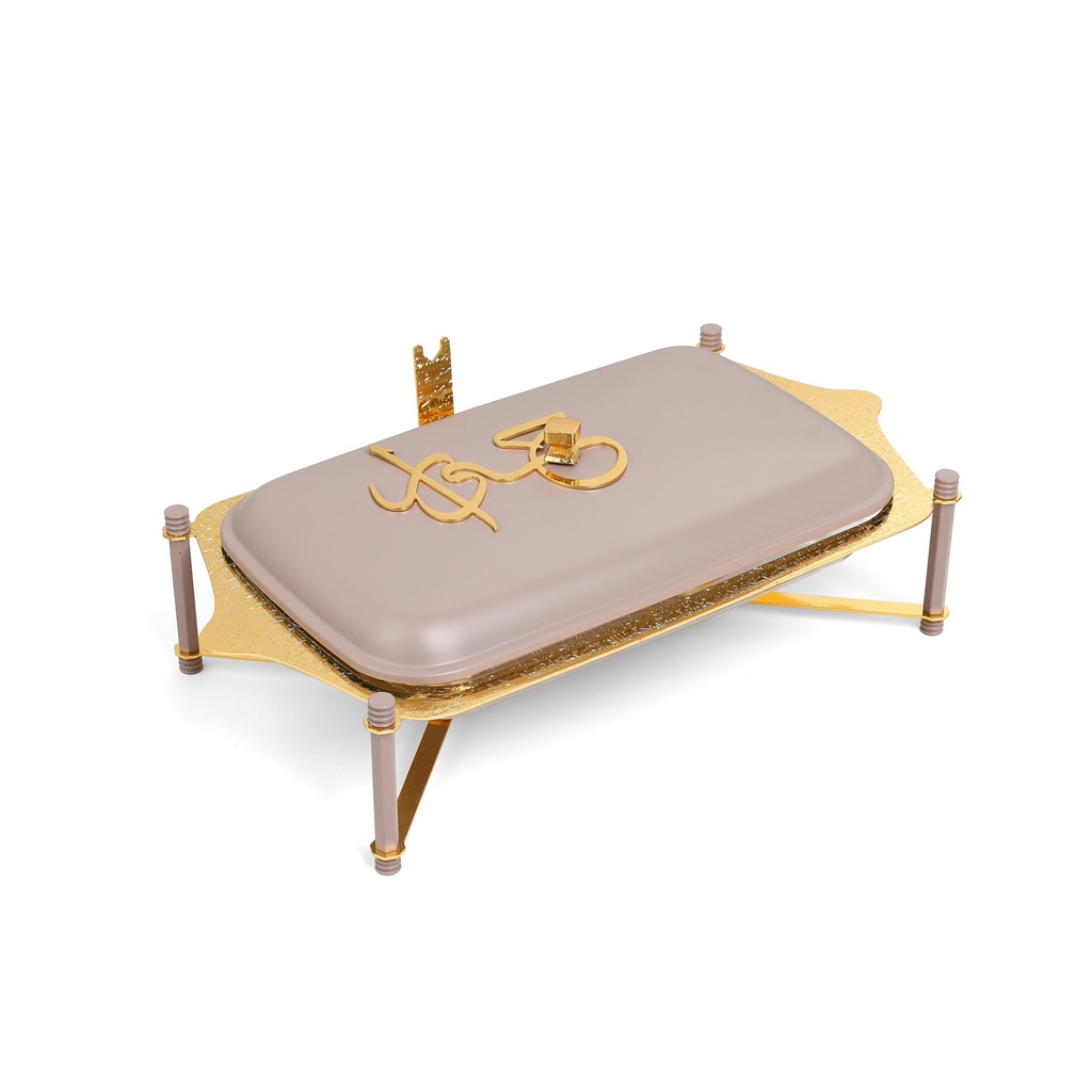 بوفيه ستانلس ستيل حجم كبير من جوار  - نهدي و ذهبي