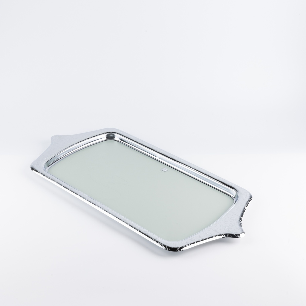 Iron Serving Tray From Jiwar - Light Green + Silver