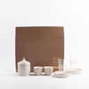 Tea And Arabic Coffee Set 19 Pcs From Jiwar - Beige + Gold 