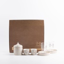 Tea And Arabic Coffee Set 19 Pcs From Jiwar -  Beige + Silver 