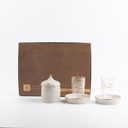 Tea Glass Set 12 Pcs From Jiwar - Beige + Gold 