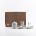 طقم استكانات الشاي 13 قطعة من جوار-  أخضر فاتح و فضي 