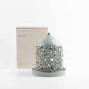 شمعدان الكتروني حجم وسط من جوار -  أخضر فاتح و فضي   