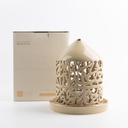 Large Electronic Candle From Jiwar -  Ivory + Gold 