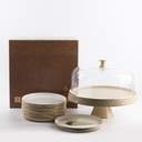 Cake Serving Set 9 Pcs From Jiwar -  Ivory + Gold 