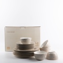 Dinner Set 18 Pc From Jiwar - Beige + Gold 