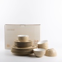 Dinner Set 18 Pc From Jiwar -  Ivory + Gold 