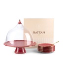Red- Cake Serving Sets From - Rattan